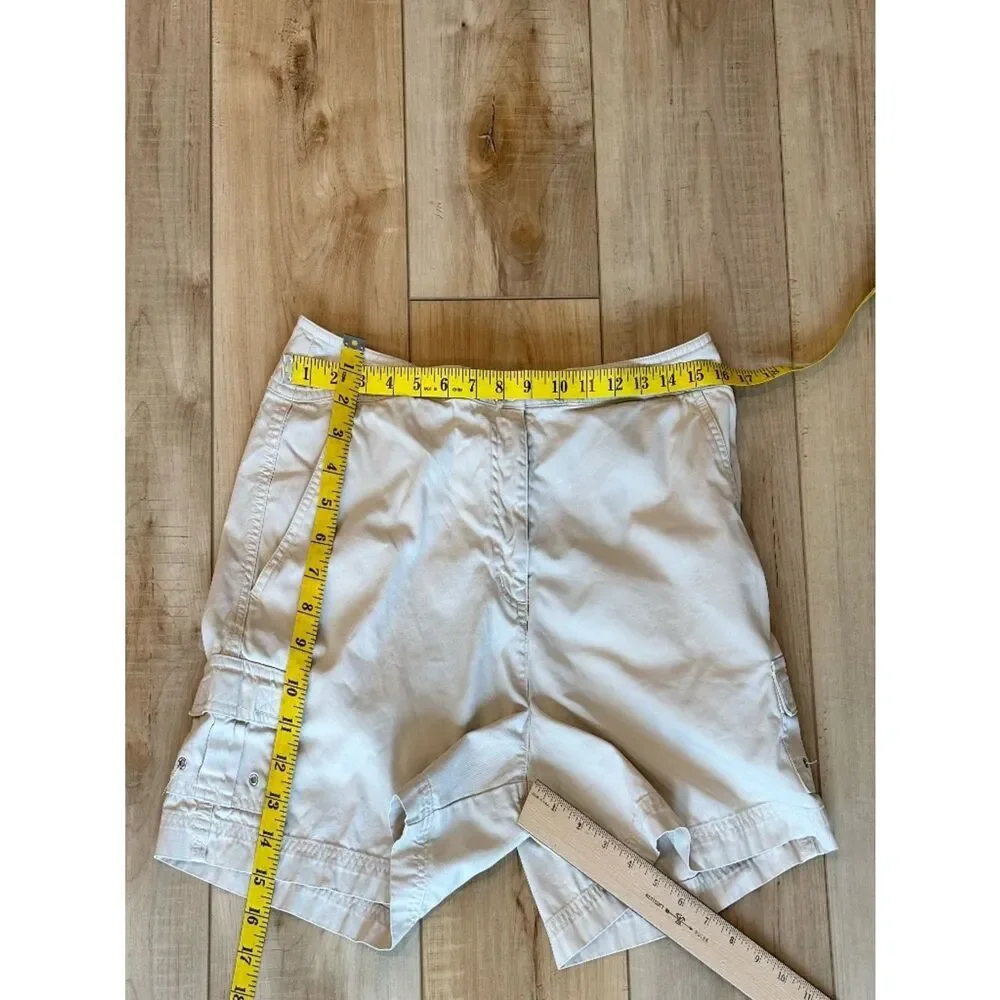 Talbots Cotton Cargo Shorts Cream/Tan Size 12